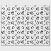 Funny Raccoon und Pinguin Pattern Geschenkpapier (Flach)