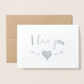 Funny Raccoon Valentinstag Folienkarte (Vorderseite mit Umschlag)