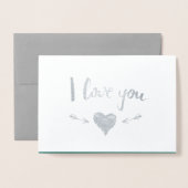 Funny Raccoon Valentinstag Folienkarte (Vorderseite mit Umschlag)