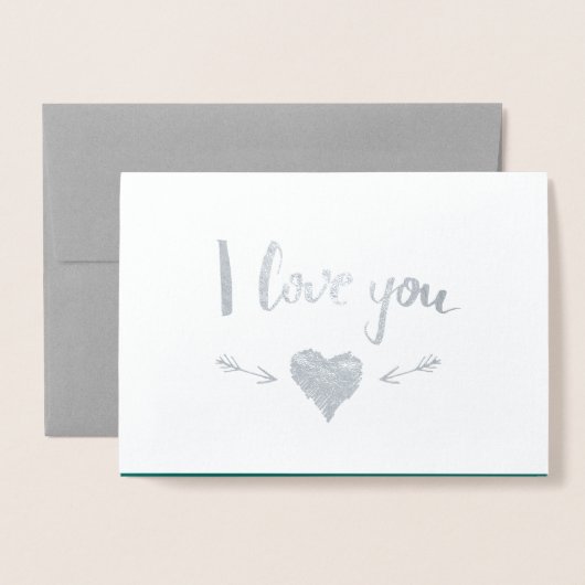 Funny Raccoon Valentinstag Folienkarte (Vorderseite mit Umschlag)