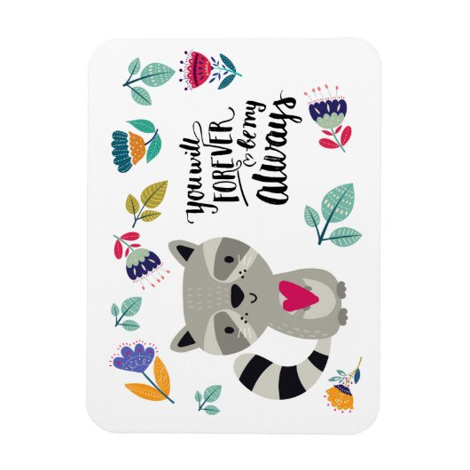 Funny Raccoon Valentinstag Geschenk Magnet (Vertikal)