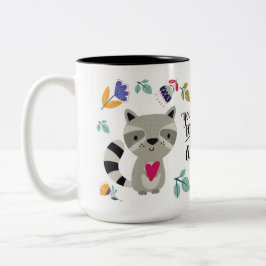 Funny Raccoon Valentinstag Geschenk Zweifarbige Tasse