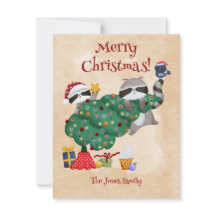 Funny Raccoon Weihnachten