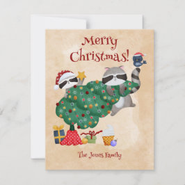 Funny Raccoon Weihnachten