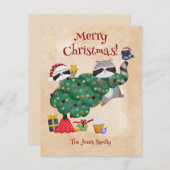 Funny Raccoon Weihnachten (Vorne/Hinten)