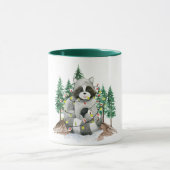 Funny Raccoon Weihnachten Zwei-Tone-Kaffee-Tasse Tasse (Zentrum)