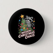 Funny Raccoon Weihnachtsmüll Panda Xmas Button (Vorderseite)