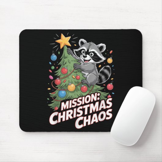 Funny Raccoon Weihnachtsmüll Panda Xmas Mousepad (Mit Mouse)