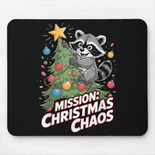 Funny Raccoon Weihnachtsmüll Panda Xmas Mousepad (Vorne)