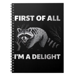 Funny Raccoon Zitat - Zunächst einmal bin ich ein  Notizblock