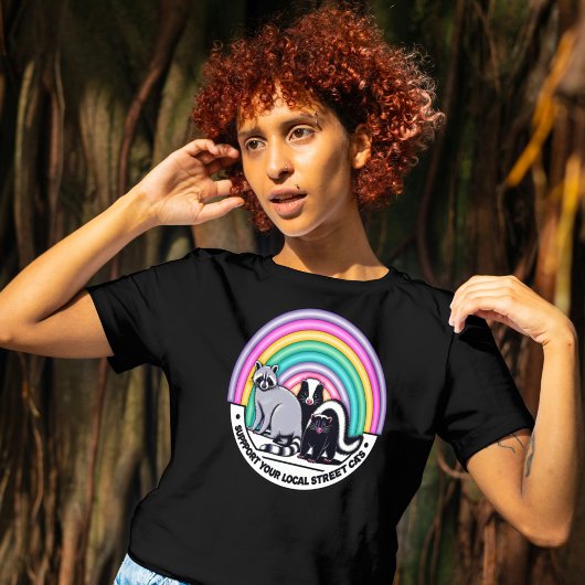 Funny Raccoons unterstützen Ihre lokalen Street Ra T-Shirt