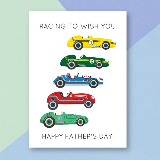 Funny Race Car Pun Vatertag Card Karte