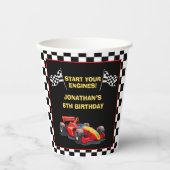 Funny Racing Car Driver Birthday Boy Pappbecher (Vorderseite)
