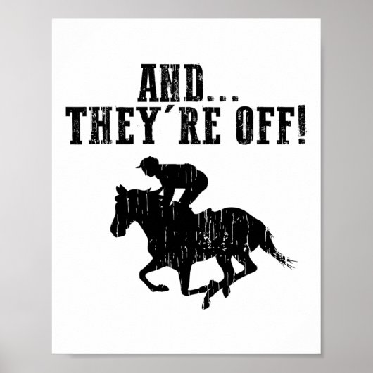 Funny Racing Geschenk für Männer Jockeys Rennen Poster (Vorne)