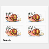 Funny Racing Snail Cartoon Character Sticker (Blatt)