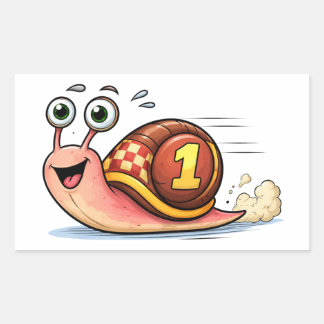 Funny Racing Snail Cartoon Character Sticker