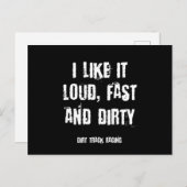 Funny Racing Zitat laute schnelle und schmutzige S Postkarte (Vorne/Hinten)