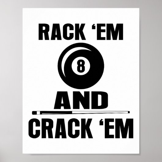 Funny Rack Em und Crack Em Billiard Pool Billard Poster (Vorne)