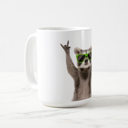 Funny racoon kaffeetasse (Vorderseite Links)