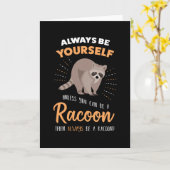 Funny Racoon Lover Gift - Niedlicher Raccoon Karte (Gelbe Blume)