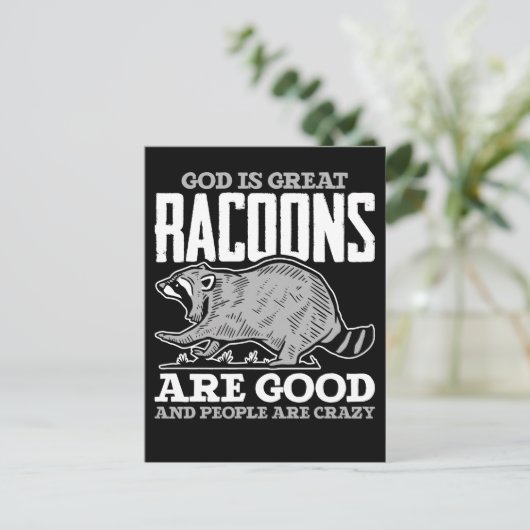 Funny Racoon Spaß Trash Panda Postkarte (Stehend Vorderseite)
