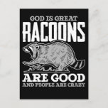 Funny Racoon Spaß Trash Panda Postkarte<br><div class="desc">Funny Racoon Spaß Trash Panda.</div>