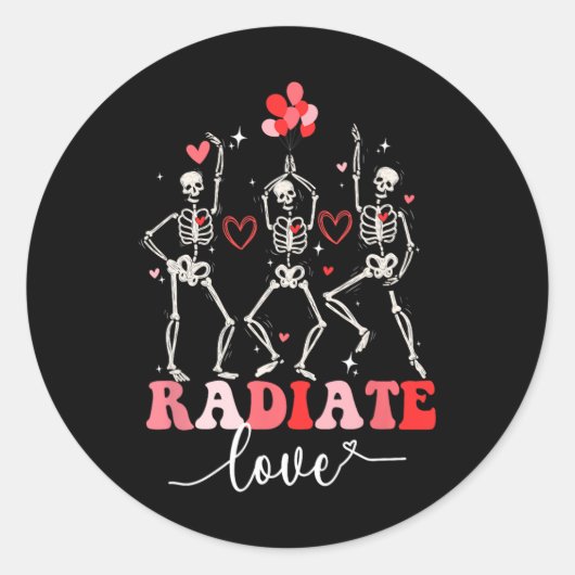 Funny Radiate Liebe Valentine Röntgen Tech Radiolo Runder Aufkleber (Vorderseite)