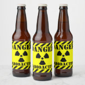 Funny RADIOACTIVE Symbol Warnzeichen Halloween Lab Bierflaschenetikett (Flaschen)