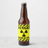 Funny RADIOACTIVE Symbol Warnzeichen Halloween Lab Bierflaschenetikett (Vorderseite)