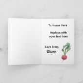 Funny Radish Birthday Card – Totally Rad Karte (Innenseite)