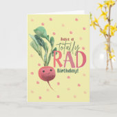 Funny Radish Birthday Card – Totally Rad Karte (Gelbe Blume)