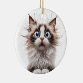 FUNNY RAGDOLL CAT ÜBERRASCHTE KATZE KERAMIK ORNAMENT (Rechts)