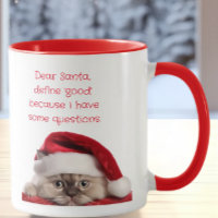 Funny Ragdoll Chat Weihnachtsmannmütze für gut def