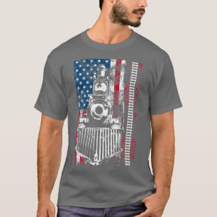 Funny Railroad Flag Train Lovers Gift für Männer T-Shirt
