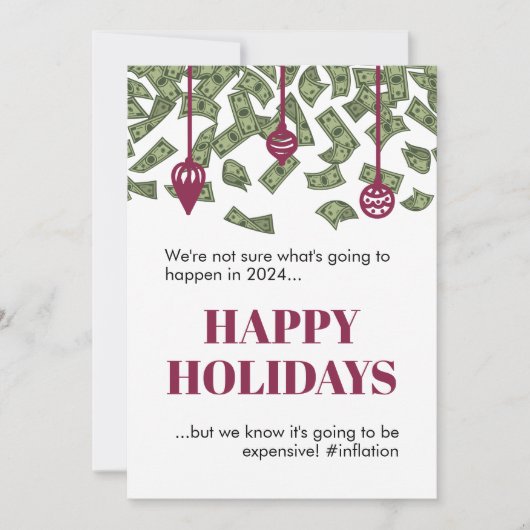 Funny Rain Cash Inflation 2022 Weihnachtskarte Karte (Vorderseite)