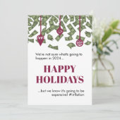 Funny Rain Cash Inflation 2022 Weihnachtskarte Karte (Stehend Vorderseite)