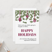 Funny Rain Cash Inflation 2022 Weihnachtskarte Karte (Vorderseite/Rückseite Beispiel)