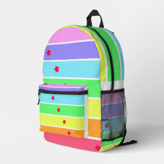 Funny Rainbow and Star Print Cut Sew Bag Bedruckter Rucksack