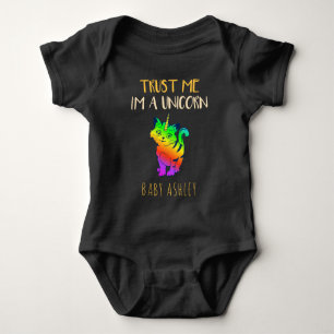Funny Rainbow Cat Trust Ich bin ein Einhorn Baby Strampler