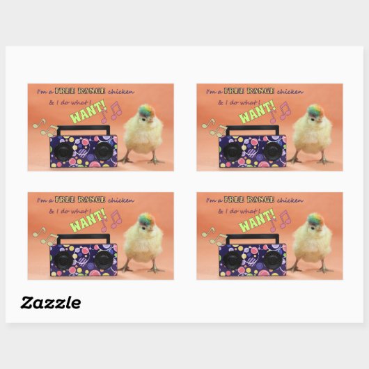 Funny Rainbow Chicken Stickers (Blatt)