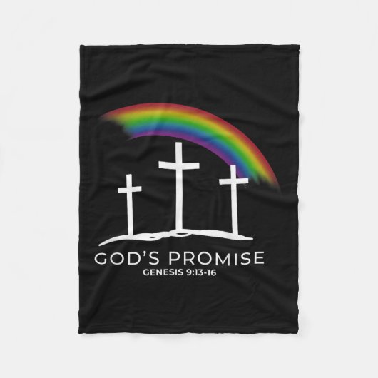 Funny Rainbow Christ Cross - Christian Quote God's Fleecedecke (Vorderseite)