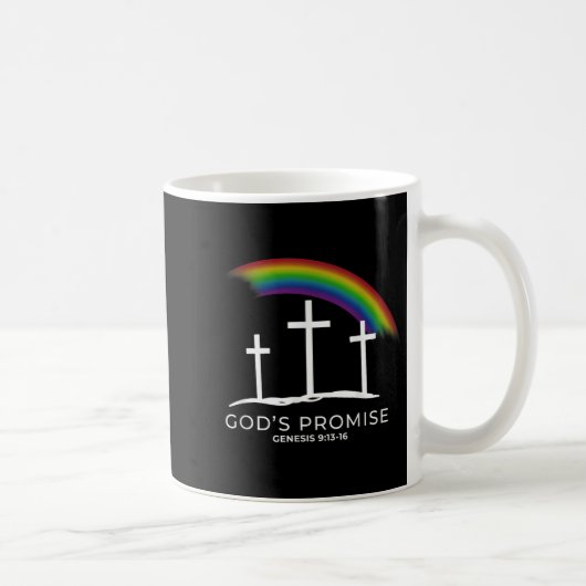 Funny Rainbow Christ Cross - Christian Quote God's Kaffeetasse (Rechts)
