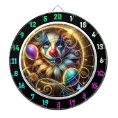 Funny Rainbow Clown Dartboard mit Balloons Dartscheibe (vorne)