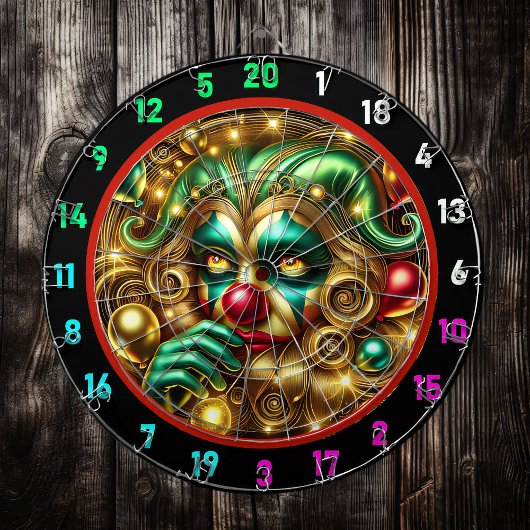 Funny Rainbow Clown Dartboard mit Balloons Dartscheibe