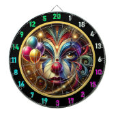 Funny Rainbow Clown Dartboard mit Balloons Dartscheibe (vorne)