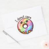 Funny Rainbow Donut "I Donut Care" Sticker (Umschlag)