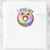 Funny Rainbow Donut "I Donut Care" Sticker (Tasche)