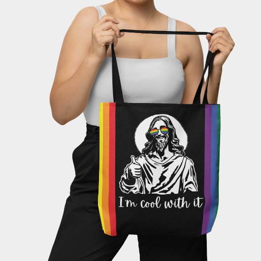 Funny Rainbow Flag Hippie Jesus Gay Pride Tasche