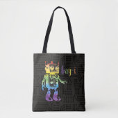 Funny Rainbow Gay Pride AI Robot Pun Joke Tasche (Vorderseite)