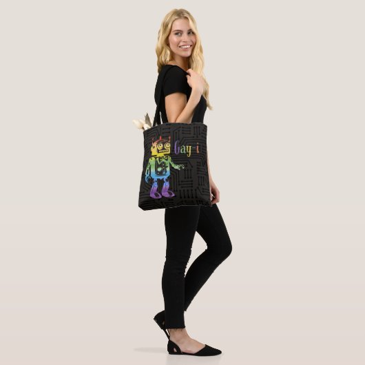 Funny Rainbow Gay Pride AI Robot Pun Joke Tasche (Am Model)